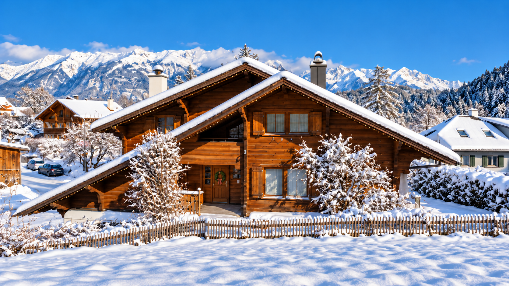 Sonniges Schweizer Chalet mit dezenter Weihnachtsdeko